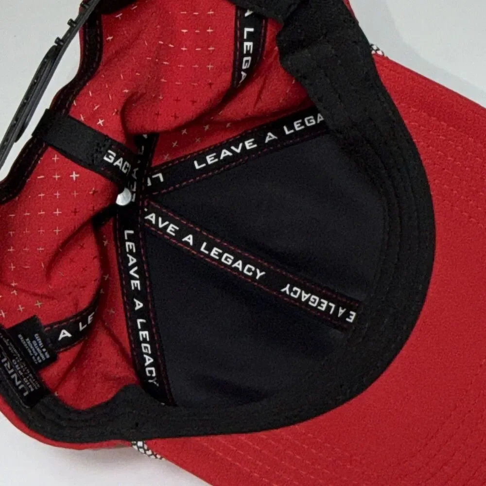 UNRL Mid-Pro Adjustable Golf Hat Red/Black Embroidered Logo Unisex Adults